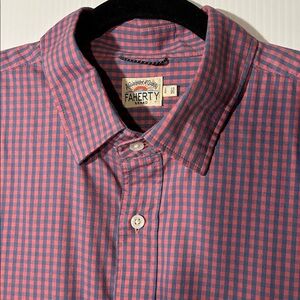 Faherty blue rose gingham movement shirt large supima cotton mix